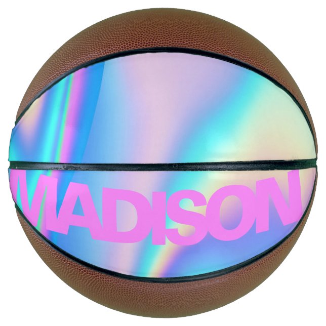 Balón De Baloncesto Nombre personalizado del baloncesto Pink Girly Mod (Anverso)