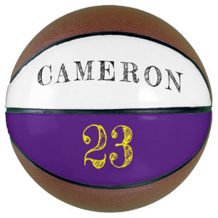Balón De Baloncesto Nombre personalizado Número de marca de oro morado