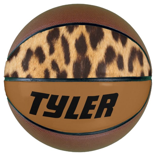 Balón De Baloncesto nombres personalizados de impresión de leopardo de (Anverso)