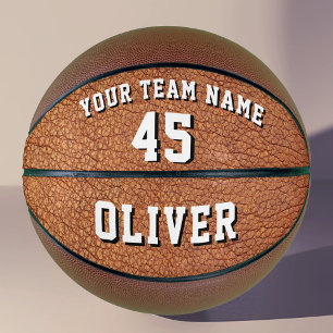 Balón De Baloncesto Número de equipo de Leather Print Player