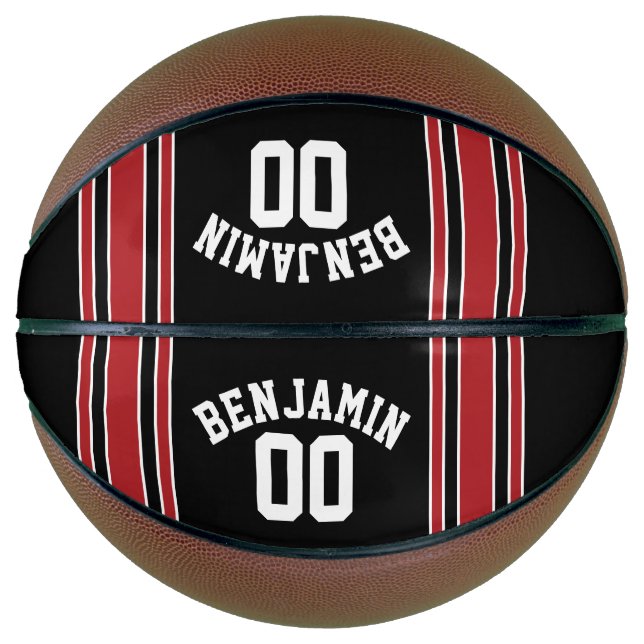 Balón De Baloncesto Número de nombre personalizado de Black and Red Sp (Anverso)