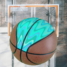 Balón De Baloncesto Ondas turquesas