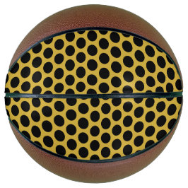 Balón De Baloncesto Oro metálico con estilo de punto negro grande