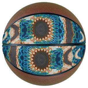 Balón De Baloncesto Oro turquesa Sol Southwestern Art
