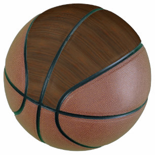 Balón De Baloncesto Oscuro Walnut Brown Bamboo Madera Grain Look