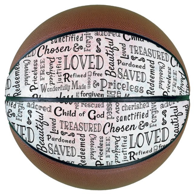 Balón De Baloncesto Palabras de Afirmación Word Art (Anverso)