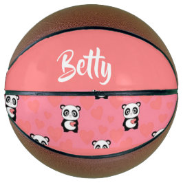 Balón De Baloncesto Panda love pink pattern