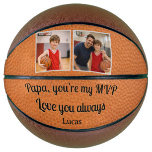 Balón De Baloncesto Papá eres mi MVP 2 Regalo de Foto para Papá Recuer