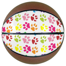 Balón De Baloncesto Pasta de colores, patas de perro, patas de gato
