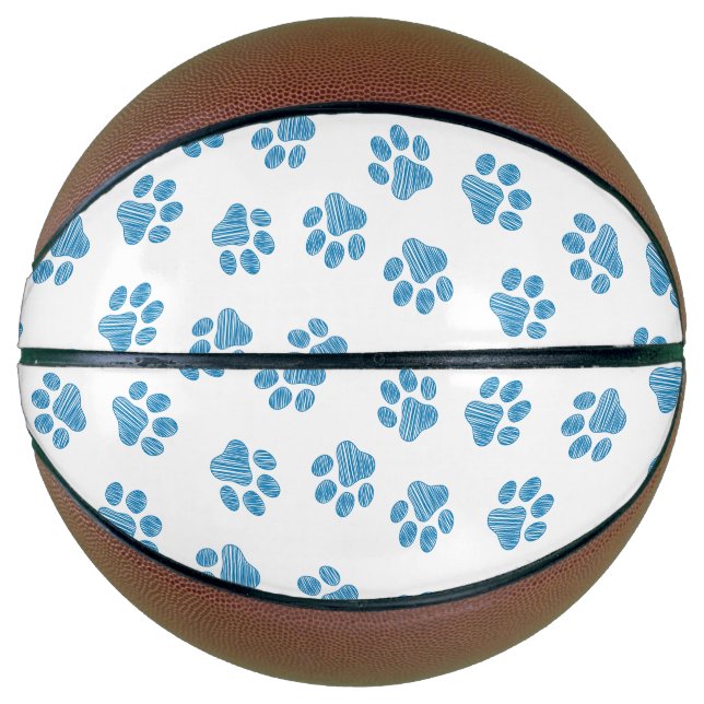 Balón De Baloncesto Pasta de perro, garras de perro, patas azules (Anverso)