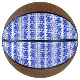 Balón De Baloncesto Patrón Árabe Mediterráneo Griego Azul
