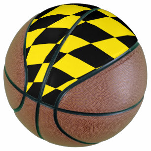 Balón De Baloncesto Patrón de bandera de diamantes de Baviera negra y