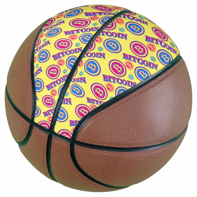 Balón De Baloncesto Patrón de Bitcoin colorido (Angular)