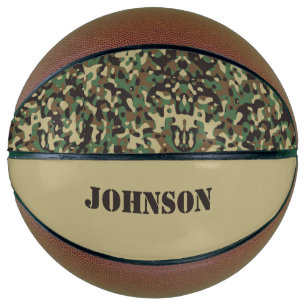 Balón De Baloncesto Patrón de camuflaje de nombre personalizado