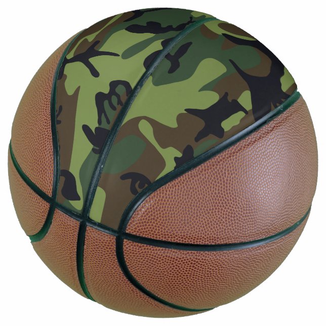 Balón De Baloncesto Patrón de camuflaje verde, patrón militar, ejércit (Angular)