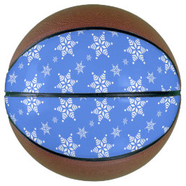 Balón De Baloncesto Patrón de copo de nieve, copos de nieve blancos, n