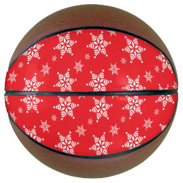 Balón De Baloncesto Patrón de copos de nieve, copos de nieve blancos, 
