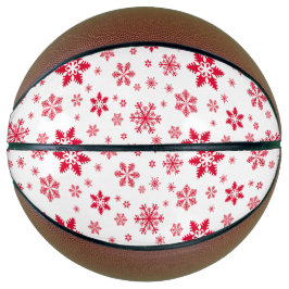 Balón De Baloncesto Patrón de copos de nieve, copos de nieve rojos, ni
