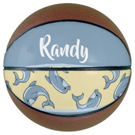 Balón De Baloncesto Patrón de dolpins azules
