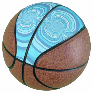 Balón De Baloncesto Patrón de franja azul abstracto
