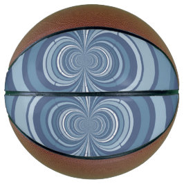 Balón De Baloncesto Patrón de franja azul oscuro abstracto