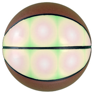 Balón De Baloncesto Patrón de gradiente óptico 3D blanco Rosa verde pá