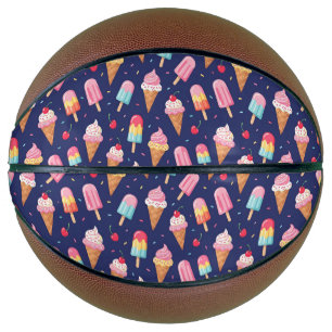 Balón De Baloncesto Patrón de helado, paletas y cerezas