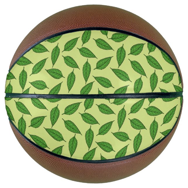 Balón De Baloncesto Patrón de hojas, patrón de hojas, hojas de primave (Anverso)