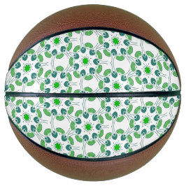 Balón De Baloncesto Patrón De Hojas, Patrón De Hojas, Hojas Verdes