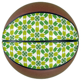 Balón De Baloncesto Patrón De Hojas, Patrón De Hojas, Hojas Verdes