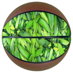 Balón De Baloncesto Patrón de hojas verdes frondosas - Naturaleza Botá