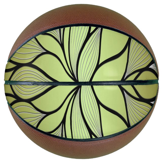 Balón De Baloncesto Patrón de licencia creativa verde oliva (Anverso)