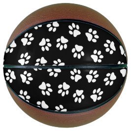 Balón De Baloncesto Patrón De Patas, Patas De Perro, Patas Blancas
