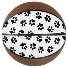 Balón De Baloncesto Patrón De Patas, Patas De Perro, Patas Negras