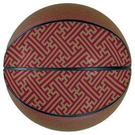 Balón De Baloncesto Patrón de Sayagata, japonés, borgoña y oro
