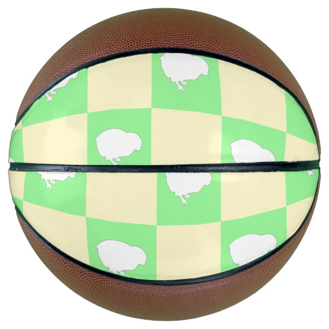 Balón De Baloncesto Patrón de tablero de cheques de Pascua con motivo  (Anverso)