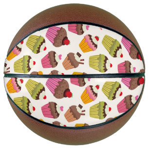 Balón De Baloncesto Patrón de tarta, patrón de muffin, chocolate, cora