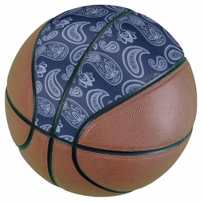 Balón De Baloncesto Patrón elegante de paisajes azul oscuro (Angular)