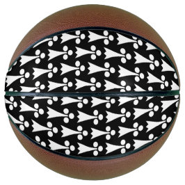 Balón De Baloncesto Patrón Ermine, patrón medieval, blanco sobre negro