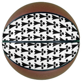 Balón De Baloncesto Patrón Ermine, patrón medieval, negro sobre blanco
