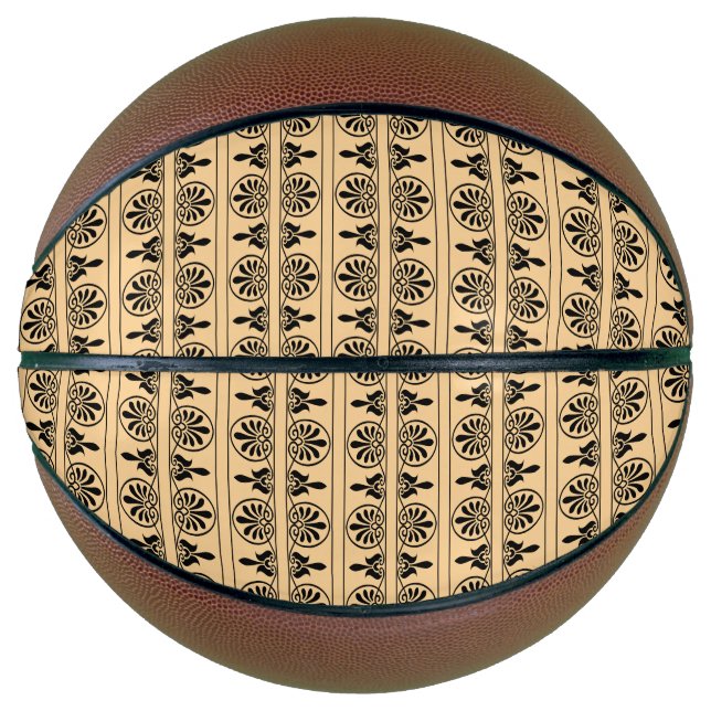 Balón De Baloncesto Patrón griego árabe-mediterráneo marrón (Anverso)