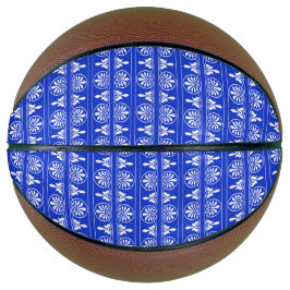 Balón De Baloncesto Patrón Mediterráneo Árabe Griego Azul