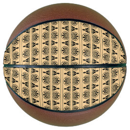 Balón De Baloncesto Patrón Mediterráneo Árabe Griego Marrón