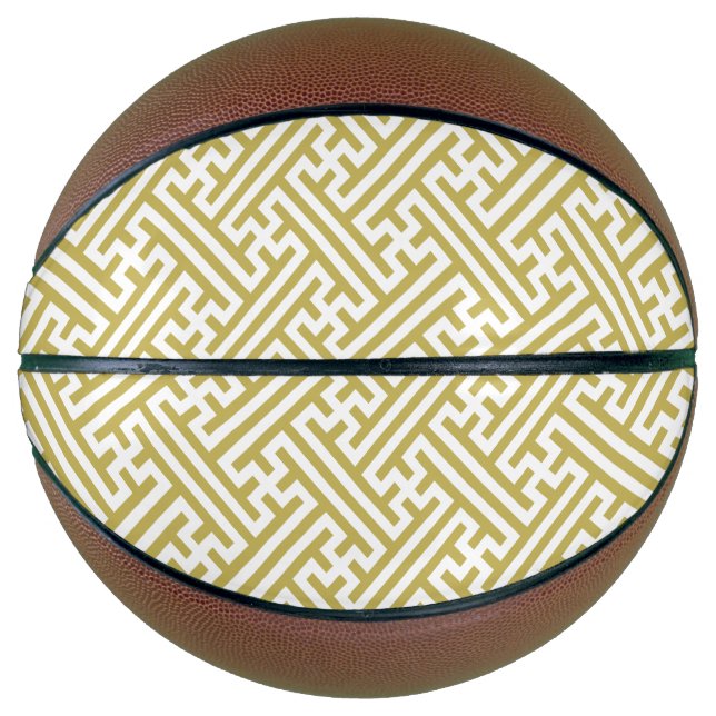Balón De Baloncesto Patrón Sayagata, japonés, dorado y blanco (Anverso)