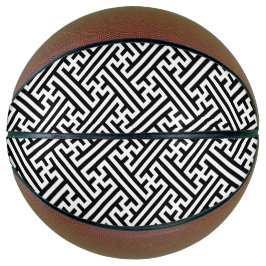 Balón De Baloncesto Patrón Sayagata, japonés, negro y blanco
