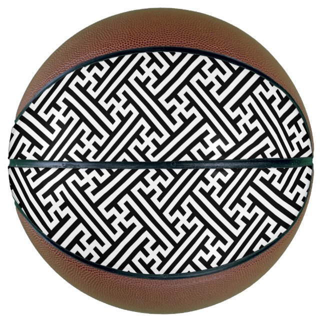 Balón De Baloncesto Patrón Sayagata, japonés, negro y blanco (Anverso)