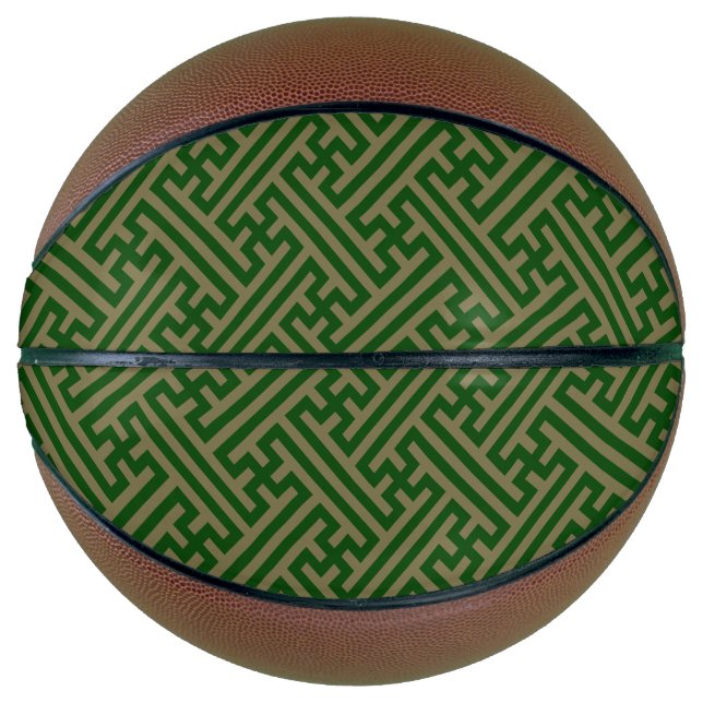 Balón De Baloncesto Patrón Sayagata, japonés, verde y oro (Anverso)