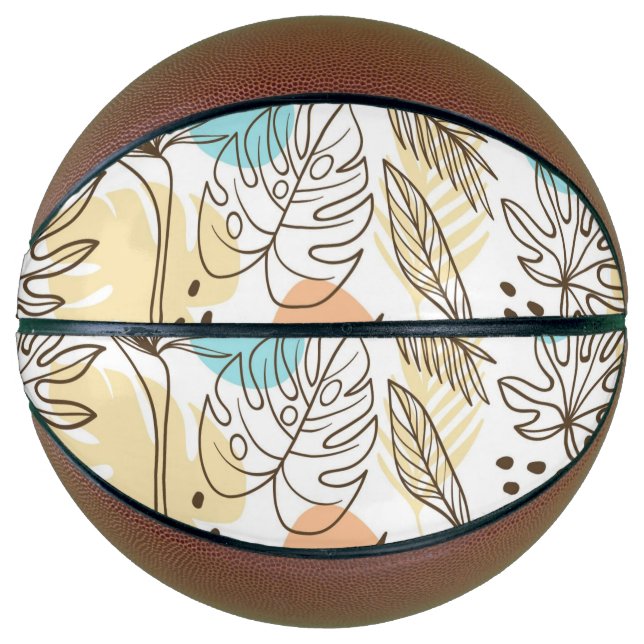Balón De Baloncesto Patrón tropical de verano dibujado a mano (Anverso)