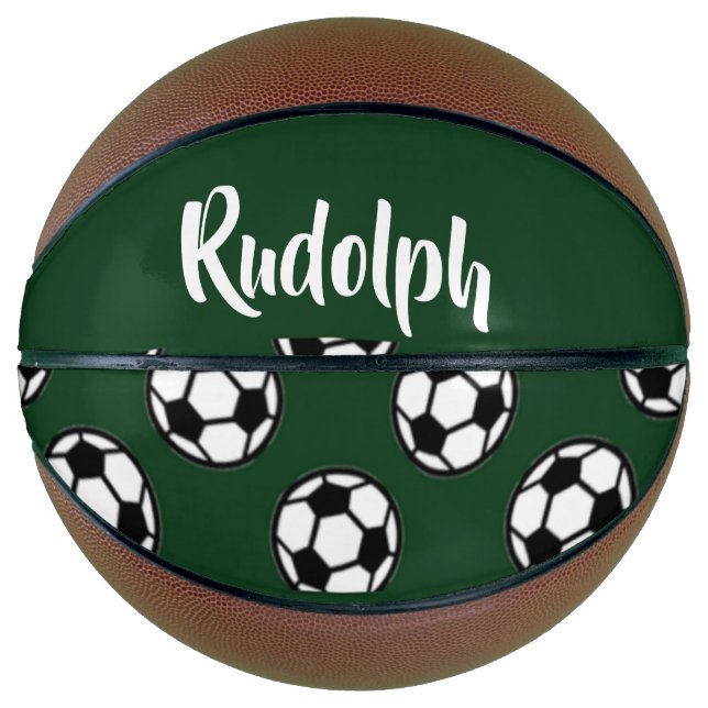 Balón De Baloncesto Patrón verde de bolas de fútbol (Anverso)