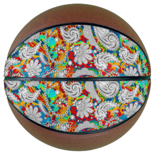 Balón De Baloncesto Patrones de paisajes blancos de color crudo jigsa